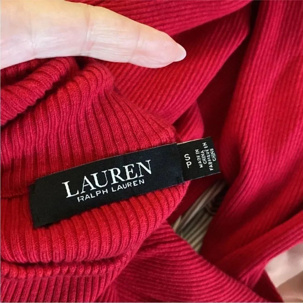 Ralph Lauren black label Red Turtleneck Sweater with Button Detail, S - Picture 13 of 14